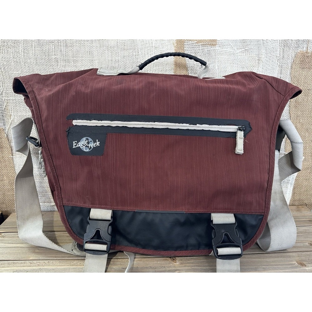 Eagle Creek Laptop Messenger Bag Mens Large Burgundy Good